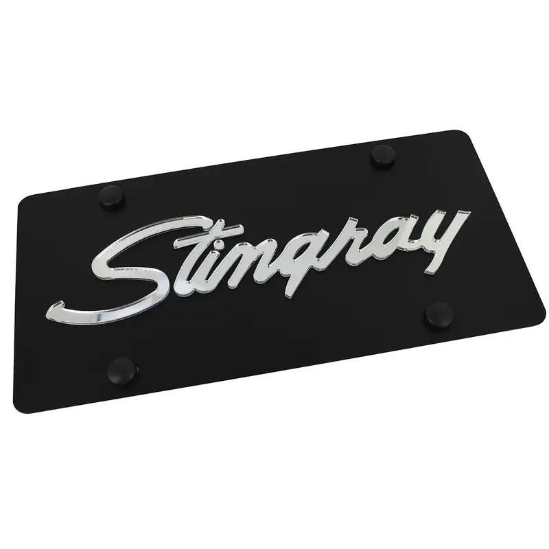 Chevy Stingray License Plate (Black) 1
