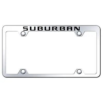 Chevy Suburban Logo Stainless Steel Wide Body Truck License Plate Frame (Chrome) 1