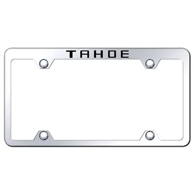 Chevy Tahoe Logo Stainless Steel Wide Body Truck License Plate Frame (Chrome) 1