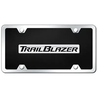 Chevy Trailblazer Logo Acrylic License Plate Kit (Chrome On Black) 1