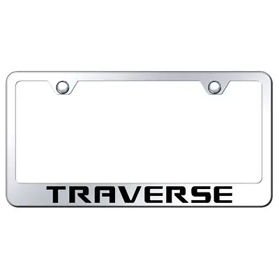 Chevy Traverse Laser Etched Logo Stainless Steel License Plate Frame (Chrome) 1