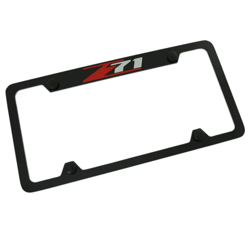 Chevy Z71 License Plate Frame With 4 Holes (Black) 1