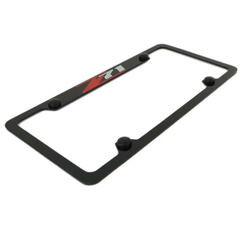 Chevy Z71 License Plate Frame With 4 Holes (Black) 2