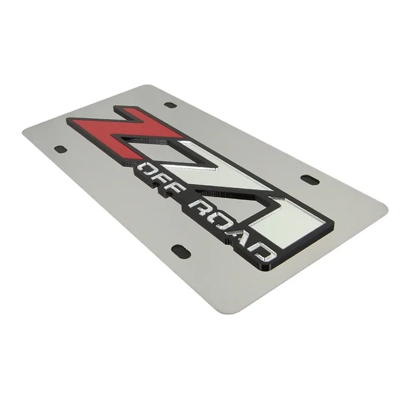 Chevy Z71 Off Road Logo License Plate (Chrome) 1