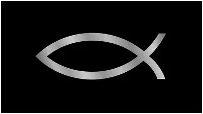Christian Fish Lazer-Tag Acrylic License Plate (Black) 1