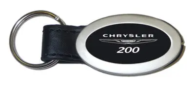 Chrysler 200 Oval Leather Key Chain (Black) 1