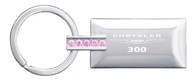 Chrysler 300 Jeweled Rectangular Key Ring (Pink) 1