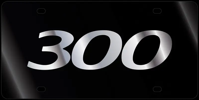 Chrysler 300 Logo License Plate (Black) 1