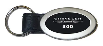 Chrysler 300 Oval Leather Key Chain (Black) 1