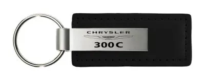 Chrysler 300C Rectangular Leather Key Chain (Black) 1
