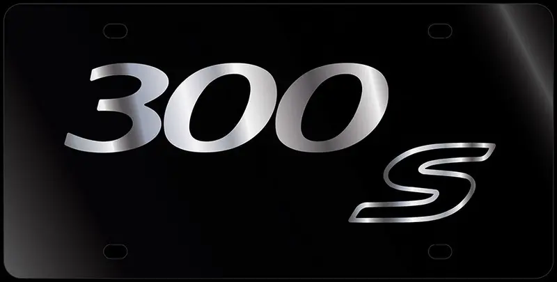 Chrysler 300S Logo License Plate (Black) 1