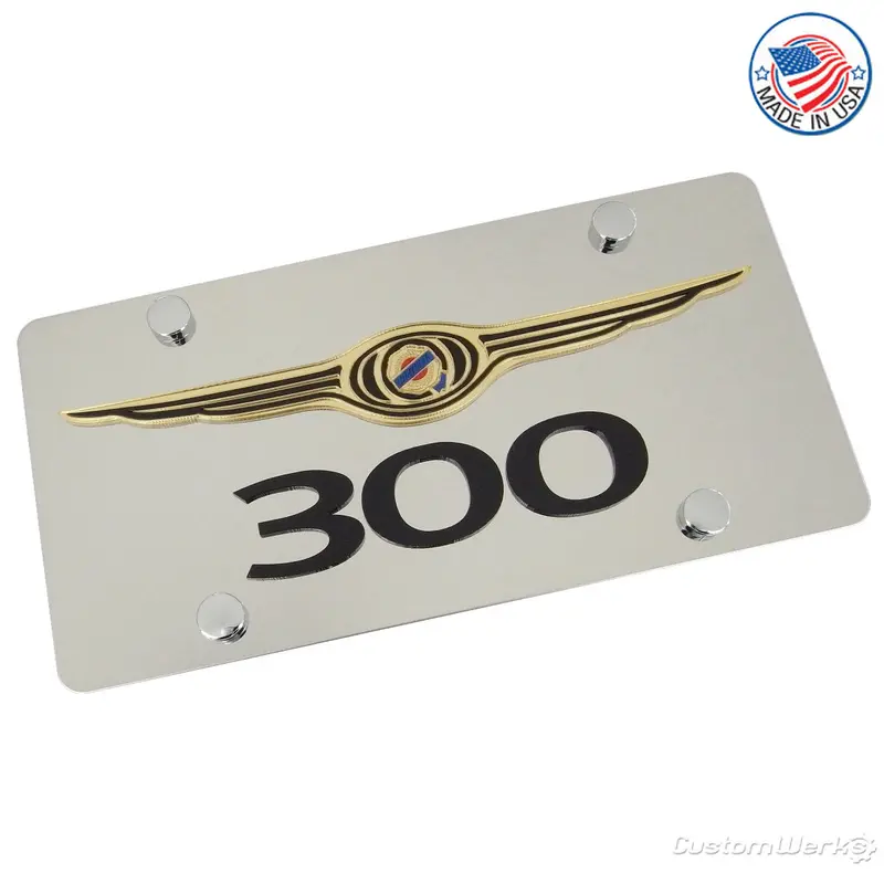 Chrysler Dual Logo 300 License Plate (Chrome) 1