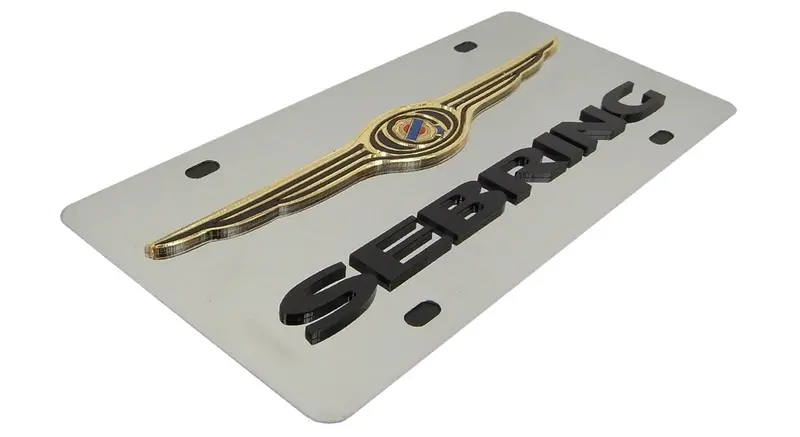 Chrysler Dual Logo Sebring License Plate (Chrome) 2