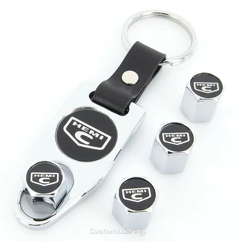 Chrysler Hemi C Logo Tire Valve Caps  Wrench Gift Set  (Chrome) 1