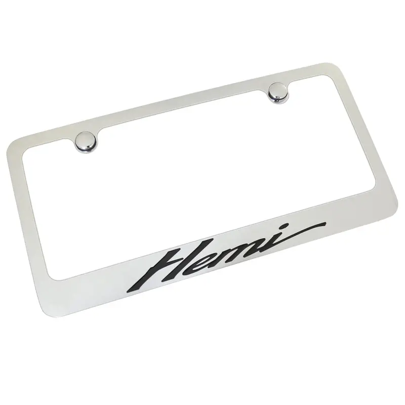 Chrysler Hemi California Script License Plate Frame (Chrome) 1