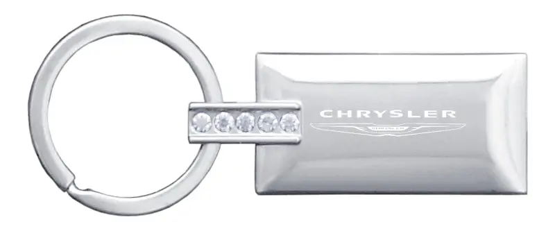 Chrysler Jeweled Rectangular Key Ring (Silver) 1
