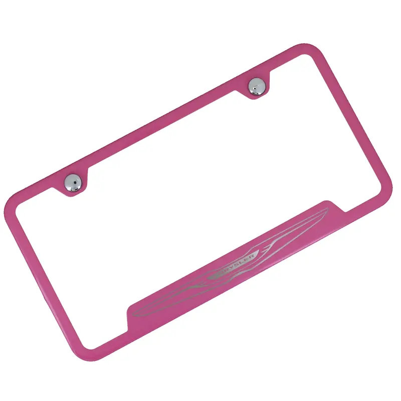 Chrysler Logo Cut Out License Plate Frame (Pink) 1