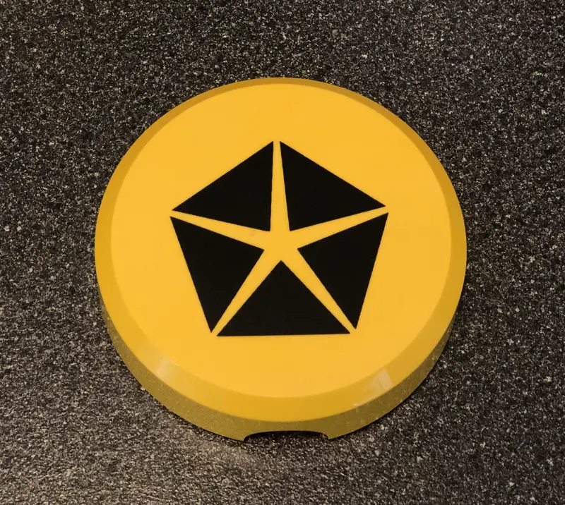 Chrysler Pentagram Vinyl Decal For Kc Hilites Daylighter Yellow Hard Cover 1
