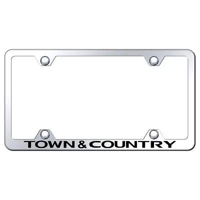 Chrysler Town & Country Laser Etched Logo Wide Body License Plate Frame (Chrome) 1