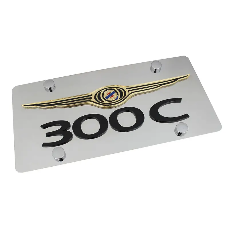 Chrysler Wing Dual Logo 300C License Plate (Chrome) 1
