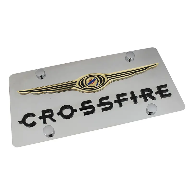Chrysler Wing Dual Logo Crossfire License Plate (Chrome) 1