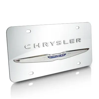 Chrysler Wing Dual Logo License Plate (Chrome) 1