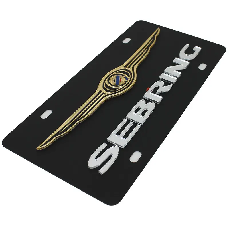Chrysler Wing Dual Logo Sebring License Plate (Black) 2