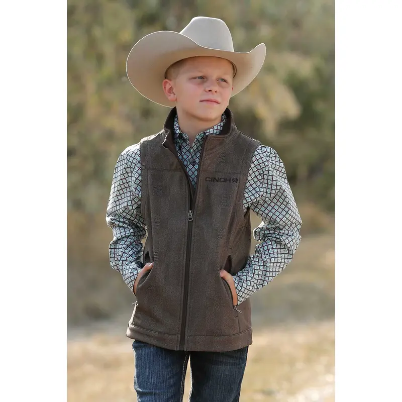 Cinch Boys Brown Bonded Vest 1