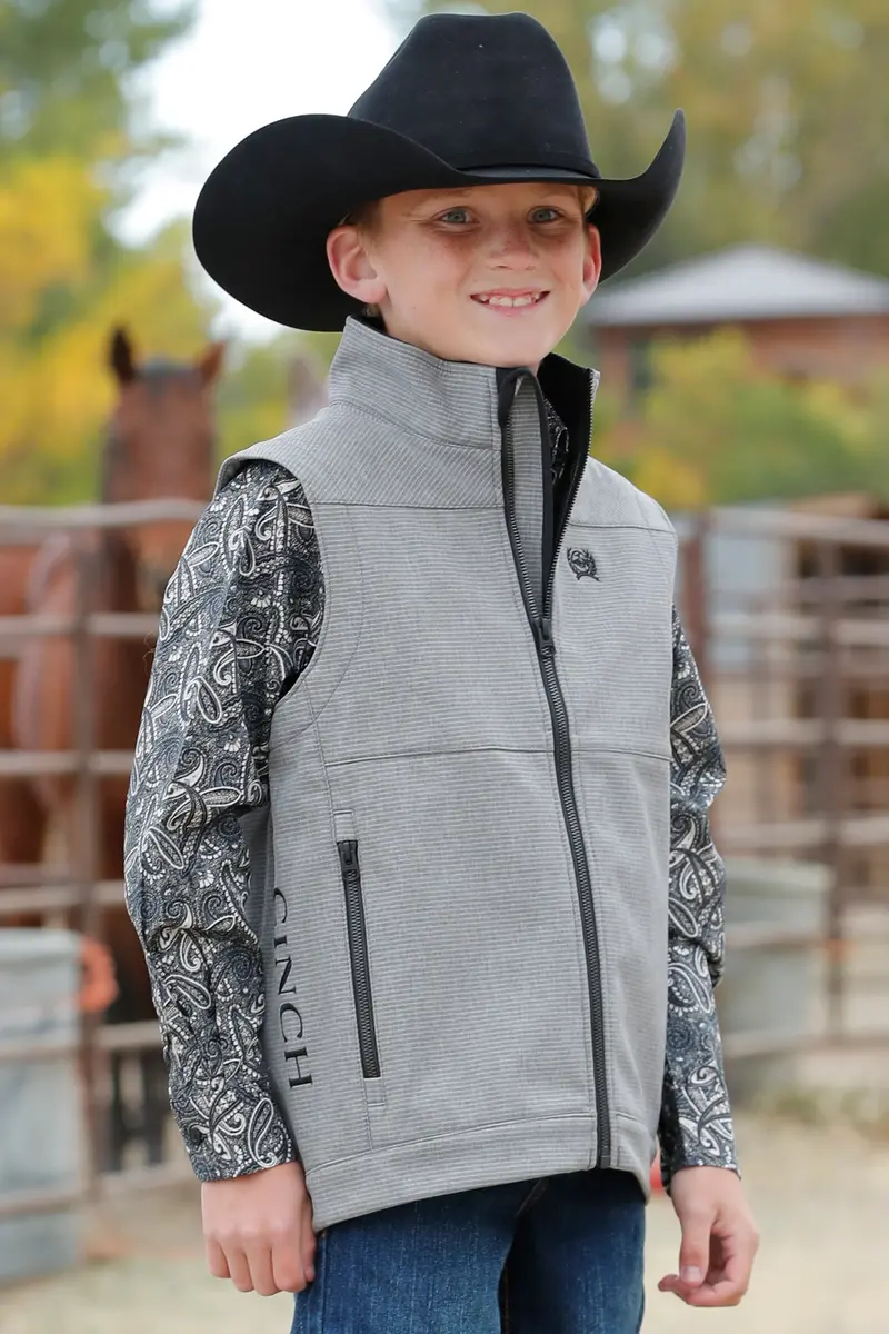 Cinch Boy's Gray Match Dad Bonded Vest 1