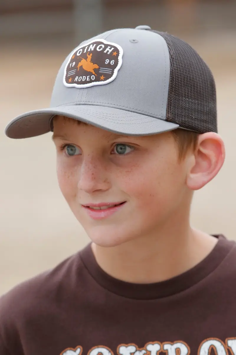 Cinch Boy's Grey Scalloped Rodeo Patch Ball Cap 1