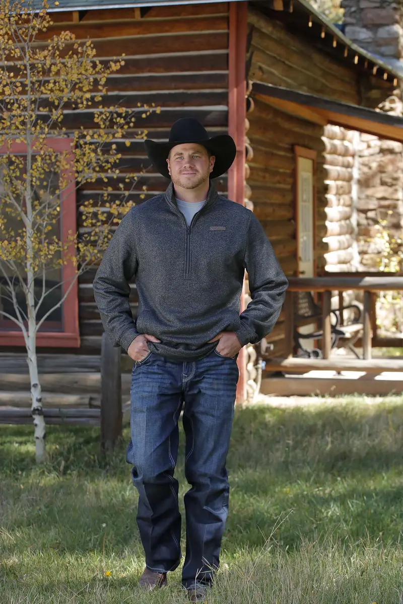 Cinch Men's Black 1/2 Zip Pullover 1