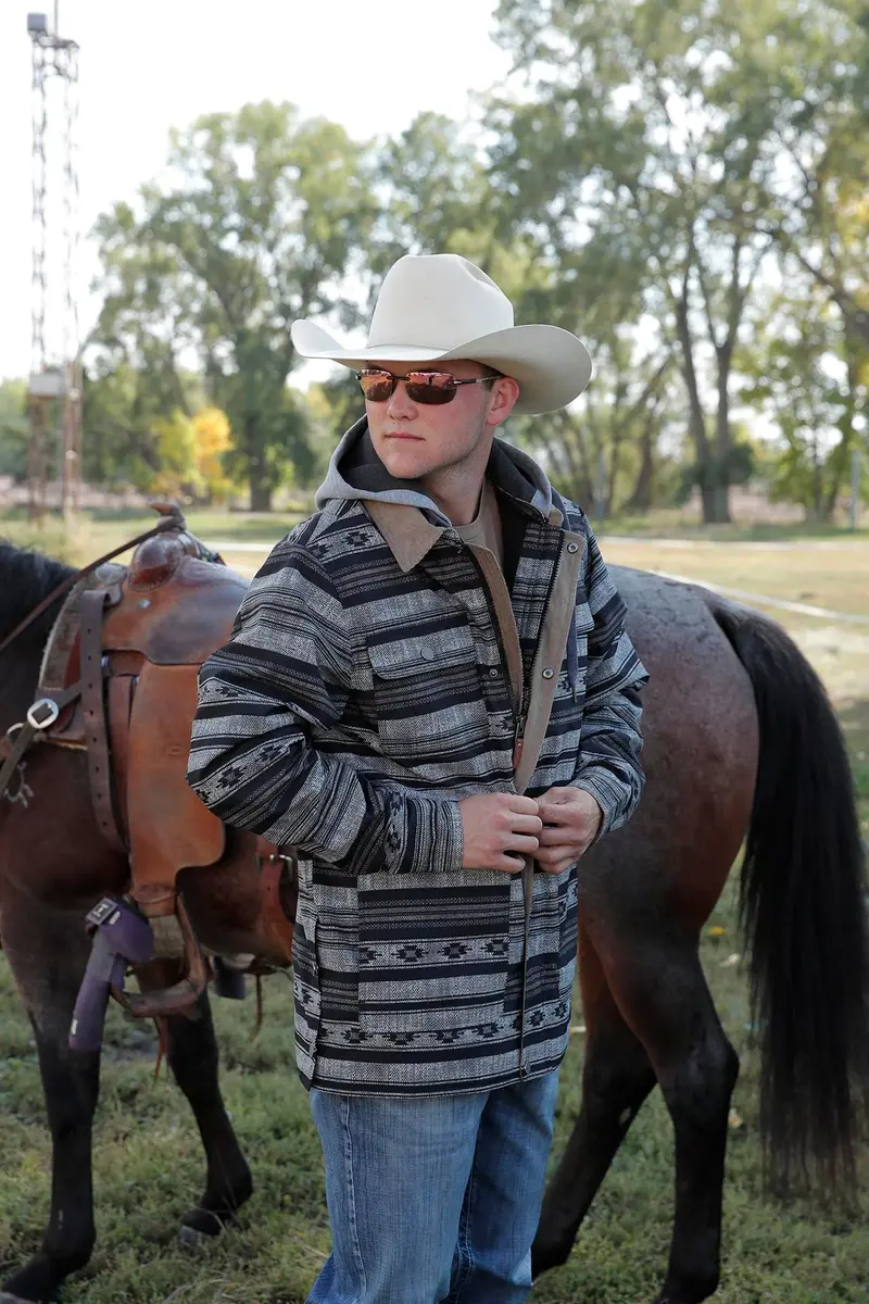 Cinch Men's Black And Gray Barn Coat 1