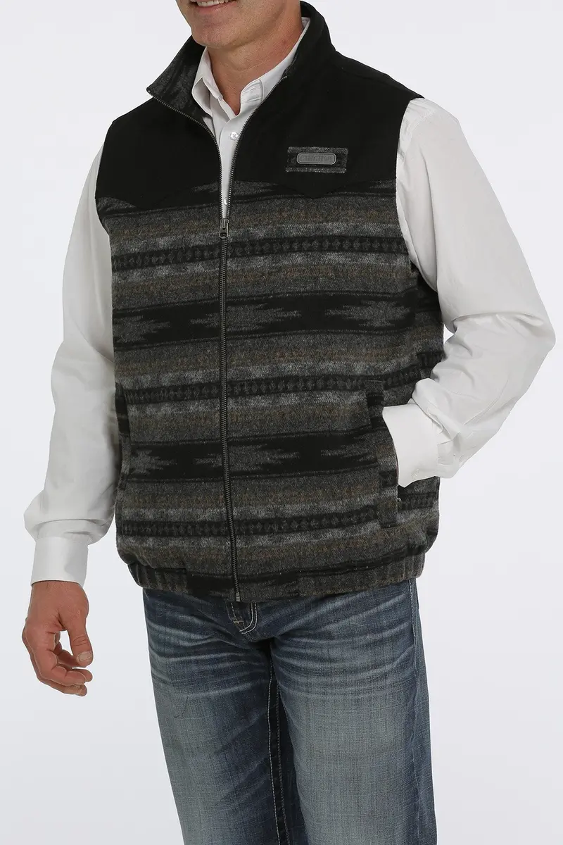 Cinch Men's Black And Gray Wooly Concealed Carry Vest 2