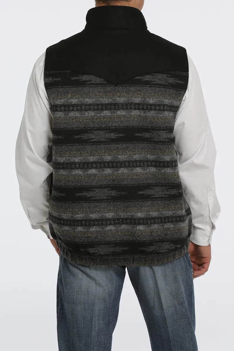 Cinch Men's Black And Gray Wooly Concealed Carry Vest 3