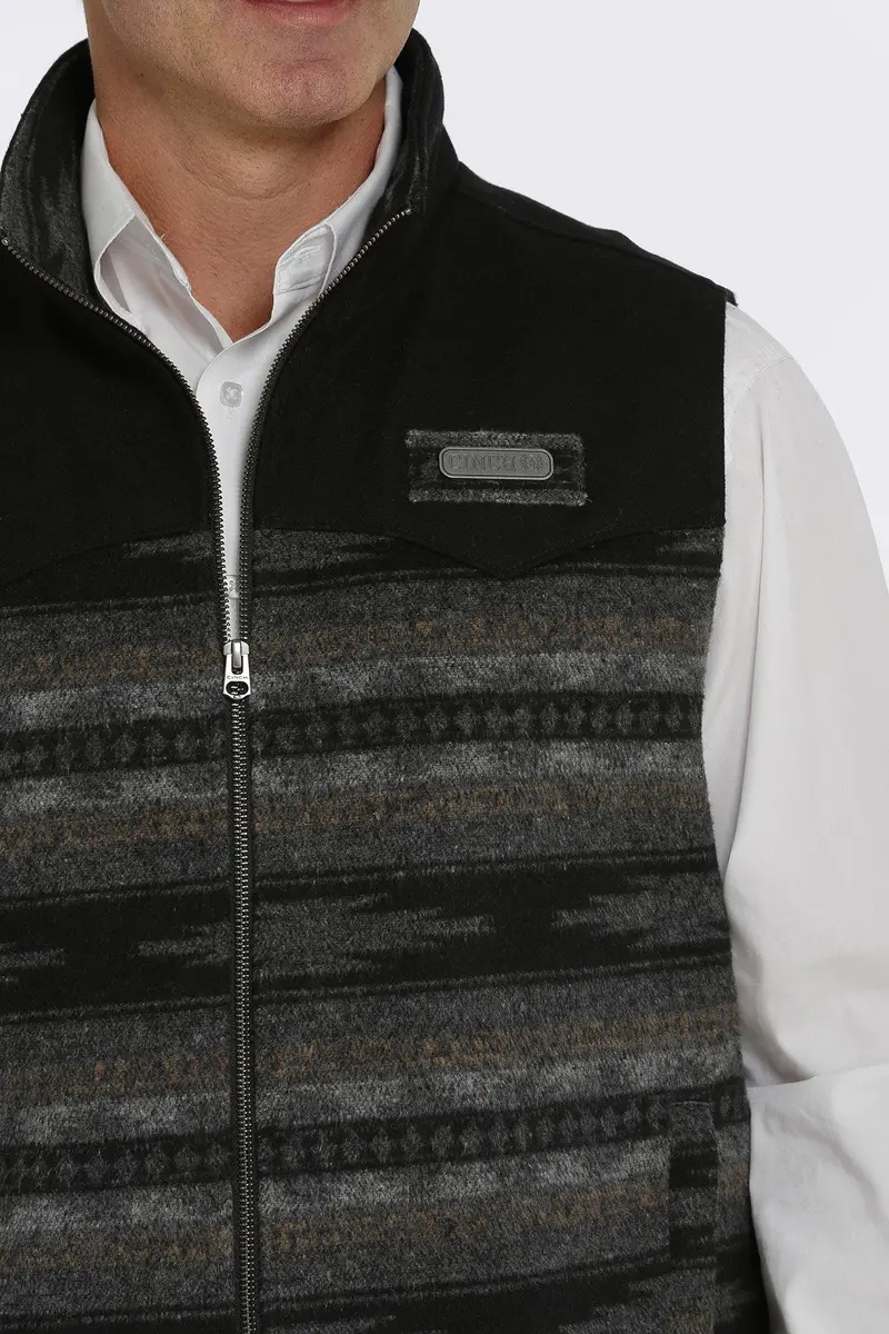 Cinch Men's Black And Gray Wooly Concealed Carry Vest 4
