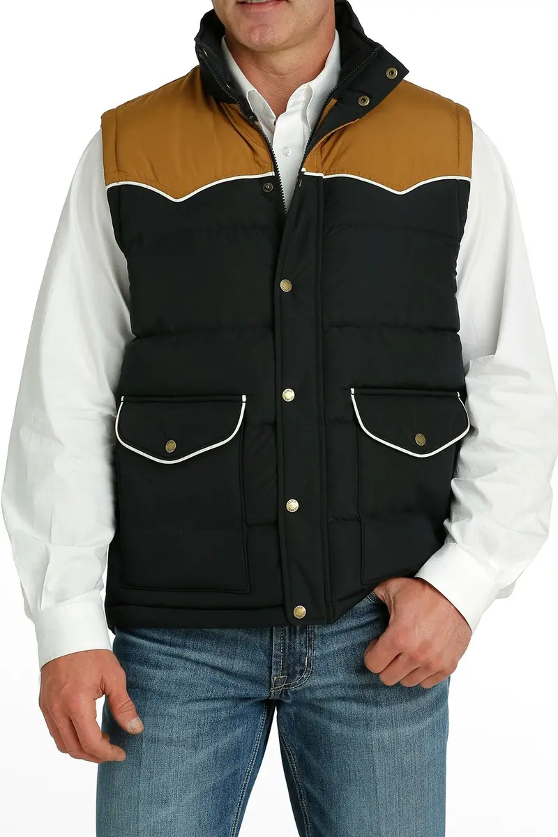 Cinch Men's Black Quilted Vest 2