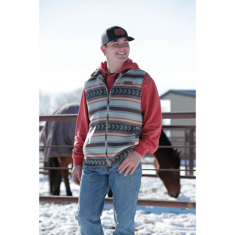 Cinch Men's Blanket Stripe Twill Vest 1