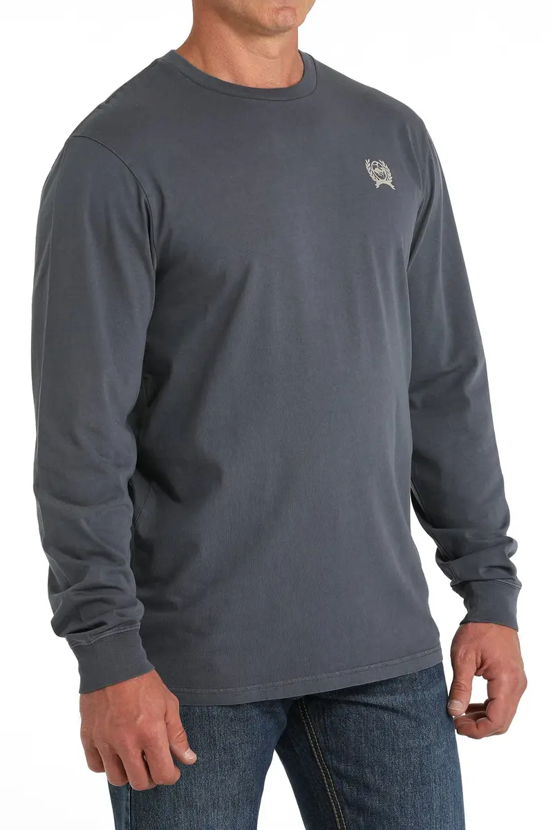 Cinch Men's Blue Logo Long Sleeve Tee 3