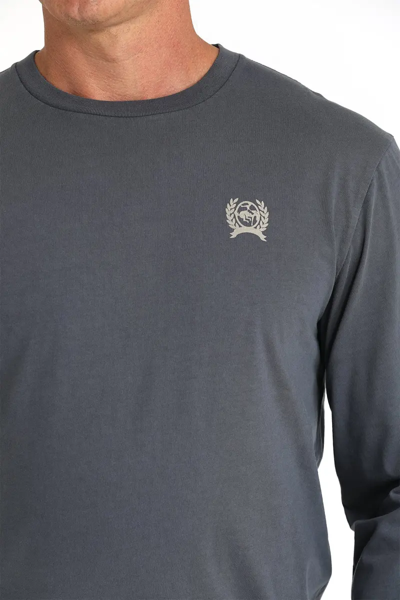 Cinch Men's Blue Logo Long Sleeve Tee 5
