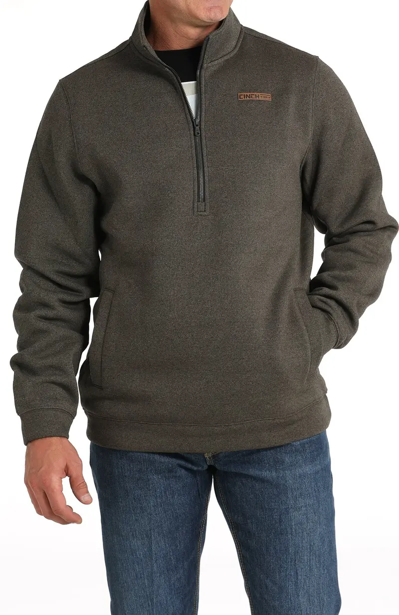 Cinch Men's Brown 1/2 Zip Pullover 1