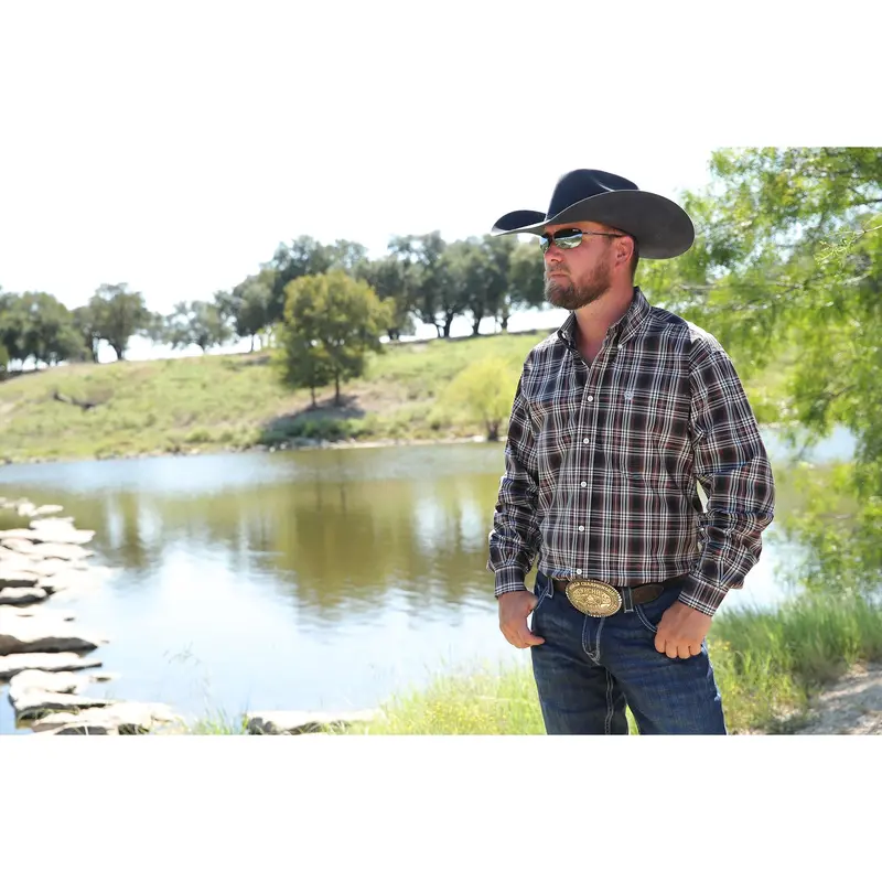 Cinch Men's Brown Plaid Western Shirt 1
