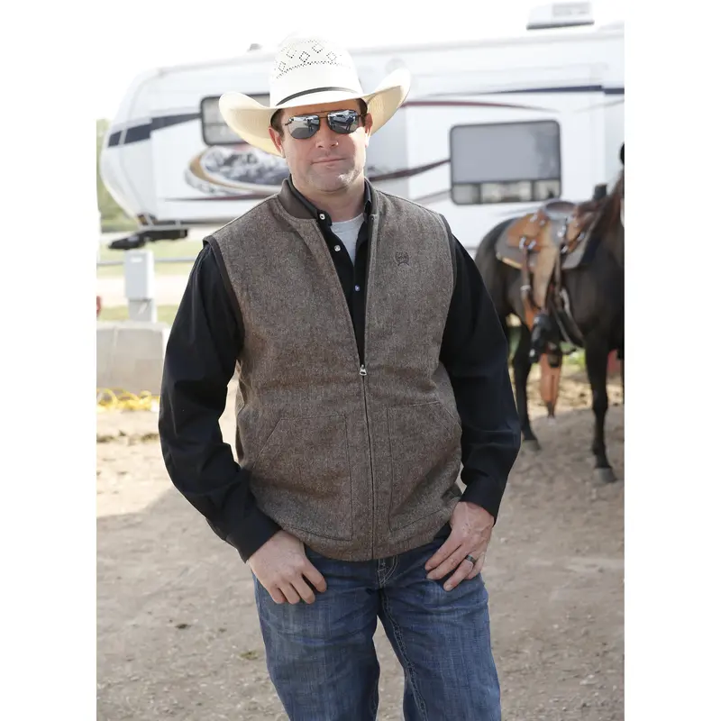 Cinch Men's Brown Reversible Vest 1