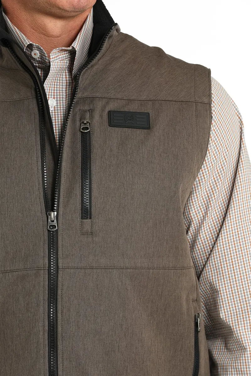Cinch Men's Brown Softshell Vest 7