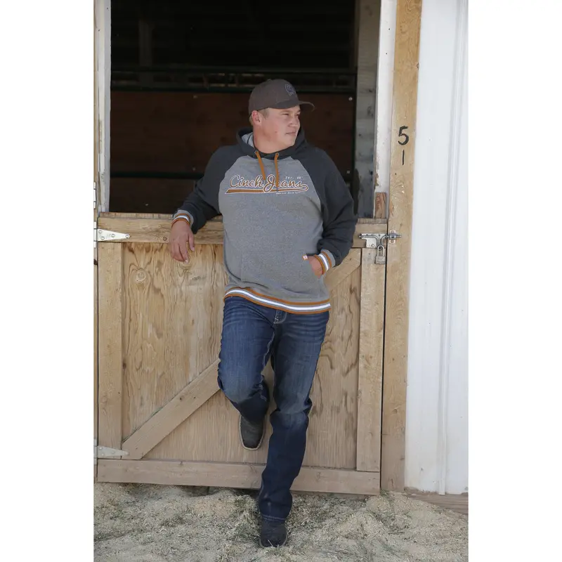 Cinch Men's Charcoal And Gray Fleece Hoodie 1