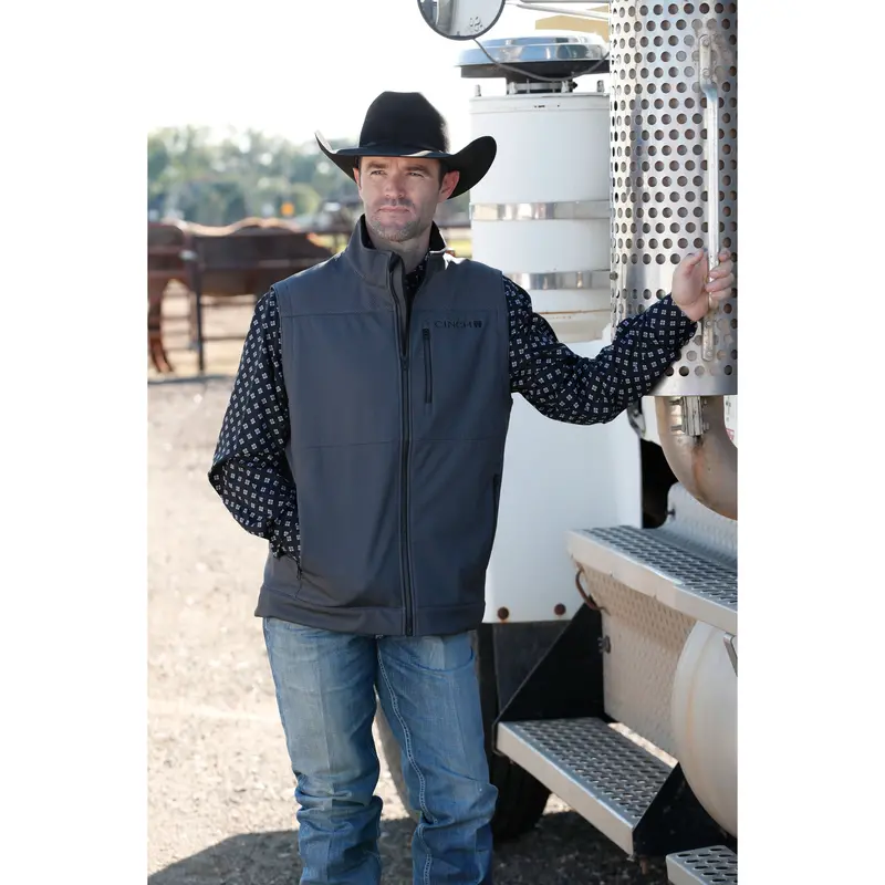 Cinch Men's Charcoal Bonded Vest 1