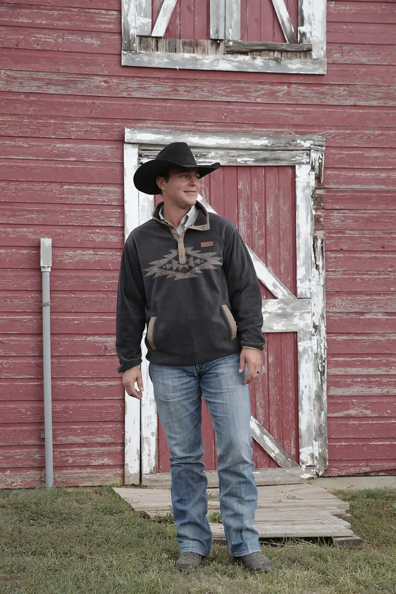 Cinch Men's Charcoal Fleece Pullover 1