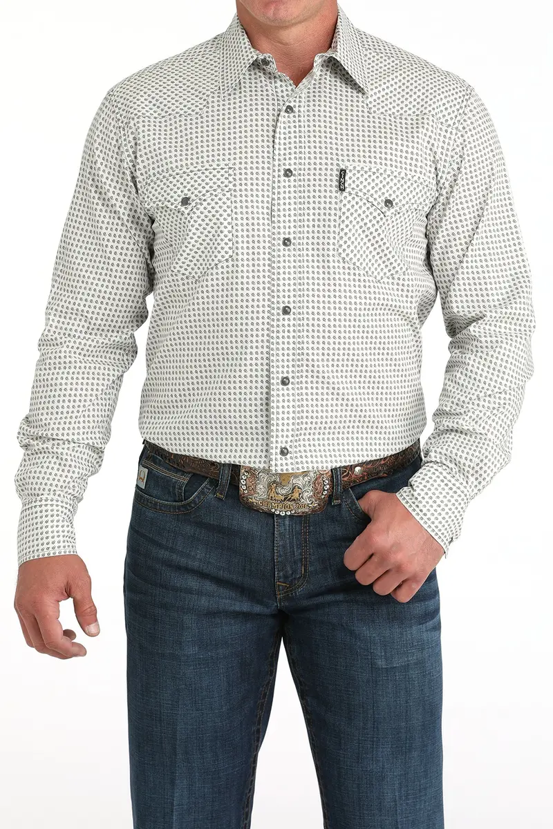 Cinch Men's Cream Modern Fit Snap Down Shirt 1