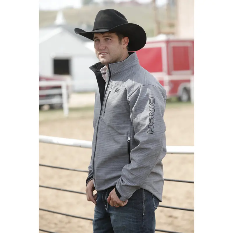 Cinch Men's Gray Stripe Bonded Jacket 1