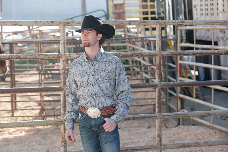 Cinch Men's Navy And Blue Paisley Print Western Shirt 2