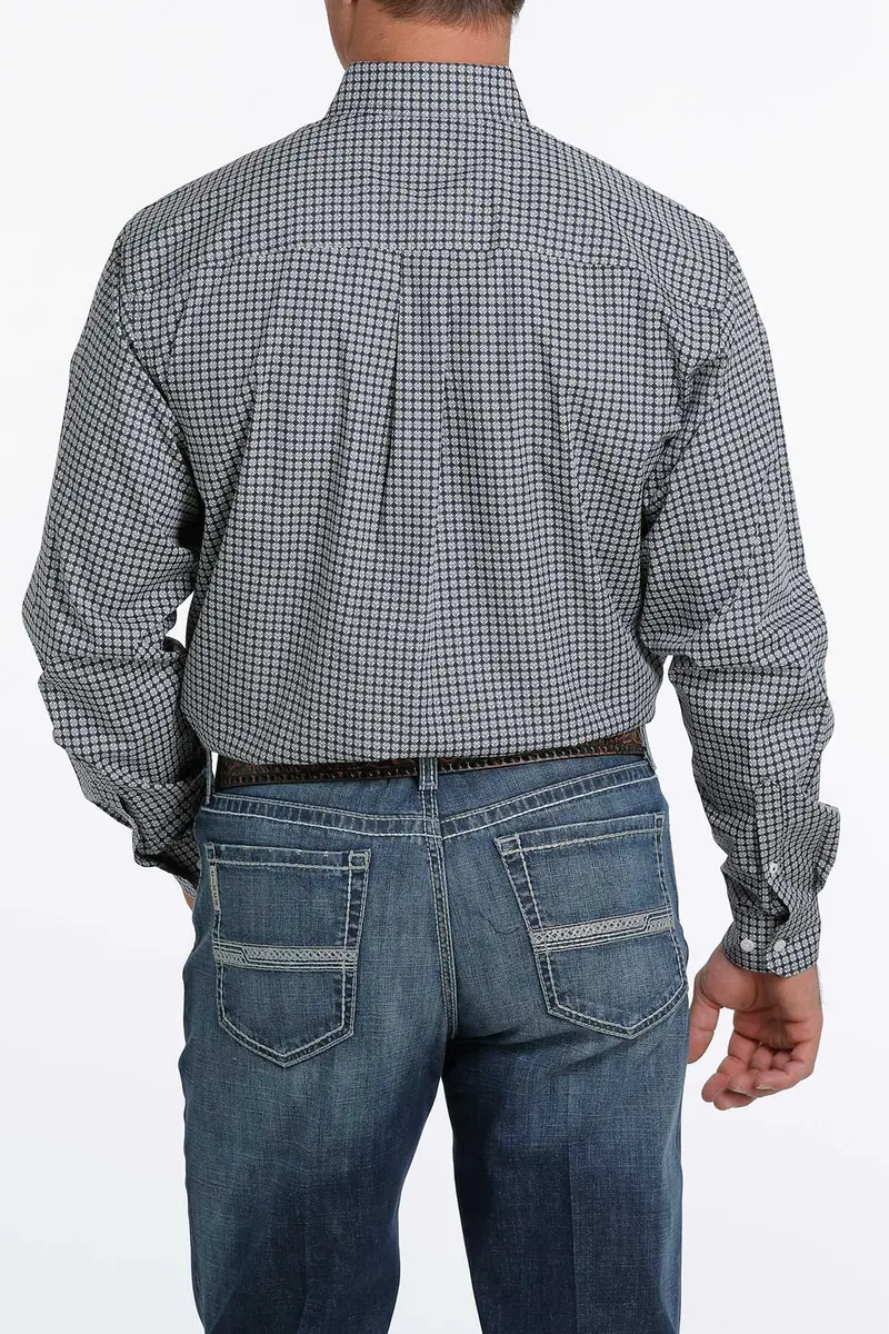 Cinch Men's Navy Geometric Button Down Shirt 4